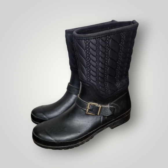 Sperry Shoes - Sperry Women’s Top Sider Size 10 Black Lined  Rubber Rain Boots